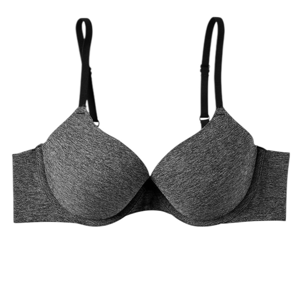 La SENZA | Comfort Edit Lightly Lined Gray T-Shirt Bra with Plunge Neckl…